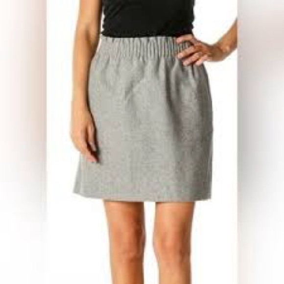 J.Crew| Classic Grey A-Line Women’s Skirt Elastic Waist Pockets Wool Blend Sz 4 - Picture 8 of 8